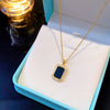 Titanium Steel Geometric Small Square Women's Necklace With Diamond Design