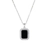 Titanium Steel Geometric Small Square Women's Necklace With Diamond Design