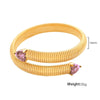 316L Stainless Steel Geometric Snake Bone Elastic Bracelet With Electroplating Design