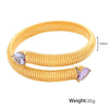 316L Stainless Steel Geometric Snake Bone Elastic Bracelet With Electroplating Design