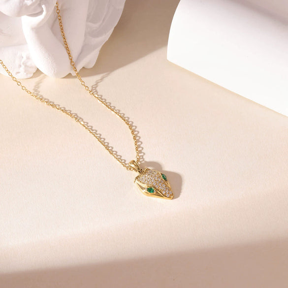 Titanium Steel Geometric Snake Head Electroplated Necklace For Women