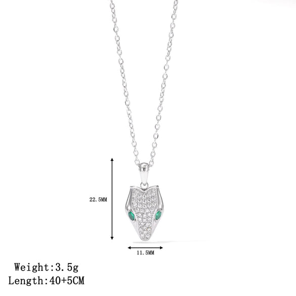 Titanium Steel Geometric Snake Head Electroplated Necklace For Women