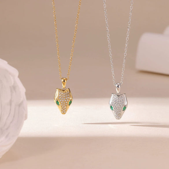 Titanium Steel Geometric Snake Head Electroplated Necklace For Women