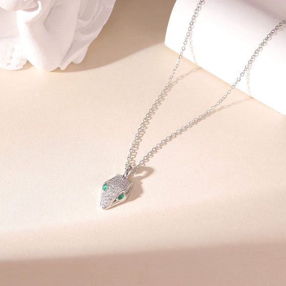 Titanium Steel Geometric Snake Head Electroplated Necklace For Women