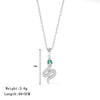 Titanium Steel Geometric Snake Pendant Necklace With Electroplating For Women