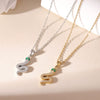 Titanium Steel Geometric Snake Pendant Necklace With Electroplating For Women