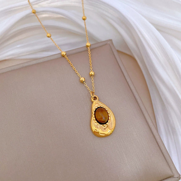 Titanium Steel Geometric Specialshaped Electroplated Clavicle Necklace For Women