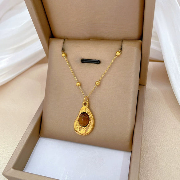 Titanium Steel Geometric Specialshaped Electroplated Clavicle Necklace For Women
