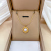 Titanium Steel Geometric Specialshaped Ring Pearl Electroplated Unisex Necklace