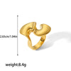 Titanium Steel Geometric Spiral Sshaped Women's Niche Design Electroplated Ring