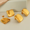 316L Stainless Steel Geometric Square Earrings With Fine Plating For Women