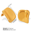 316L Stainless Steel Geometric Square Earrings With Fine Plating For Women