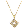 Titanium Steel Geometric Square Light Luxury Full Diamond Electroplated Women's Necklace Earrings Set
