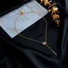Titanium Steel Geometric Square Long Tassel Chain Necklace Light Luxury Niche Design Electroplating Treatment