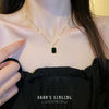 Titanium Steel Geometric Square Necklace For Women Electroplated Minimalist Style