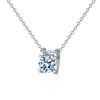 Titanium Steel Geometric Square Necklace For Women Set With Zirconia