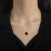 Titanium Steel Geometric Square Necklace With Furnace Real Gold Electroplating For Unisex