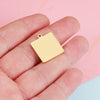 Titanium Steel Geometric Square Outer Hole Engraved And Electroplated Pendant Jewelry Accessories