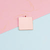 Titanium Steel Geometric Square Outer Hole Engraved And Electroplated Pendant Jewelry Accessories