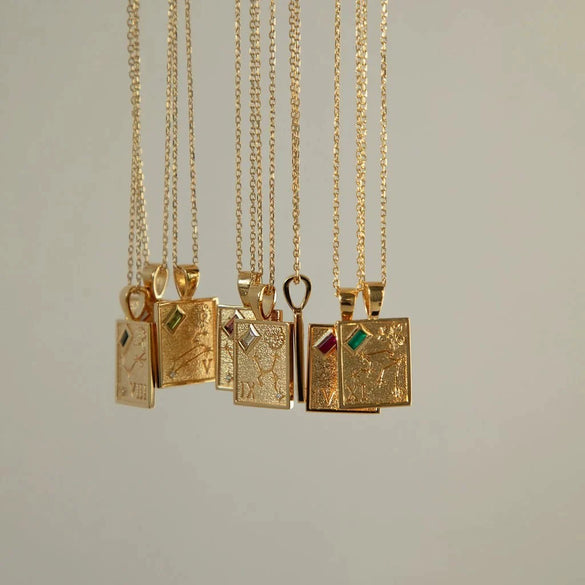 Titanium Steel Geometric Square Plate Multipendant Necklace With Electroplating