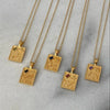 Titanium Steel Geometric Square Plate Multipendant Necklace With Electroplating