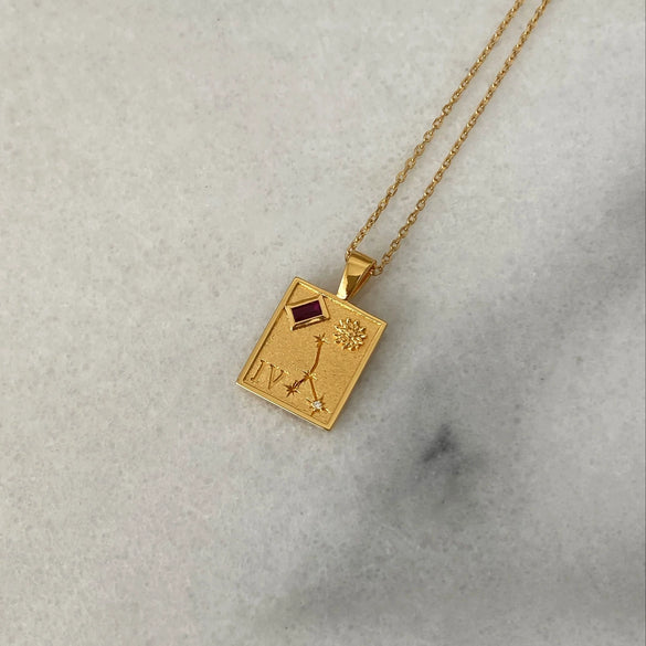 Titanium Steel Geometric Square Plate Multipendant Necklace With Electroplating