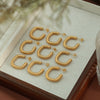 316L Stainless Steel Geometric Square Retro Women's Earrings With Electroplating