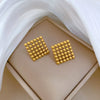 Titanium Steel Geometric Square Round Beads Electroplated Minimalist Earrings For Men And Women