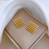 Titanium Steel Geometric Square Round Beads Electroplated Minimalist Earrings For Men And Women