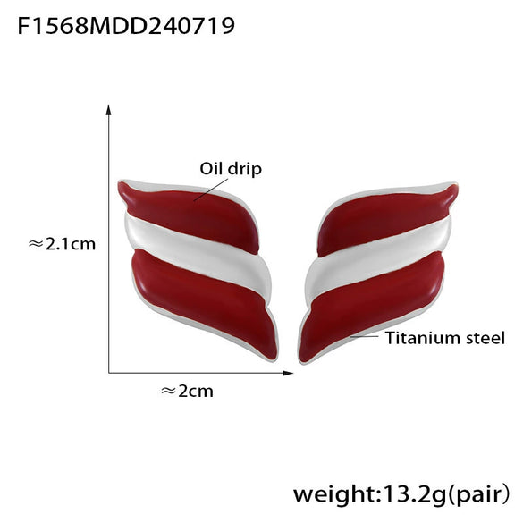 316L Stainless Steel Geometric Square Wings Shaped Earrings Electroplated 18K Gold Light Luxury Fashion