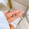 Titanium Steel Geometric Square Zircon Electroplated Minimalist Unisex Earrings