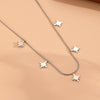 Titanium Steel Geometric Star And Moon Butterfly Pendant Necklace
