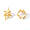 Titanium Steel Geometric Star Ring Electroplated With 18K Real Gold For Men And Women