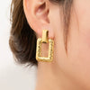 Titanium Steel Geometric Star Shape Diamond Plated Light Luxury Earrings For Women