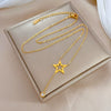 Titanium Steel Geometric Star Tassel Electroplated Necklace For Women