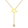 Titanium Steel Geometric Star Tassel Electroplated Necklace For Women
