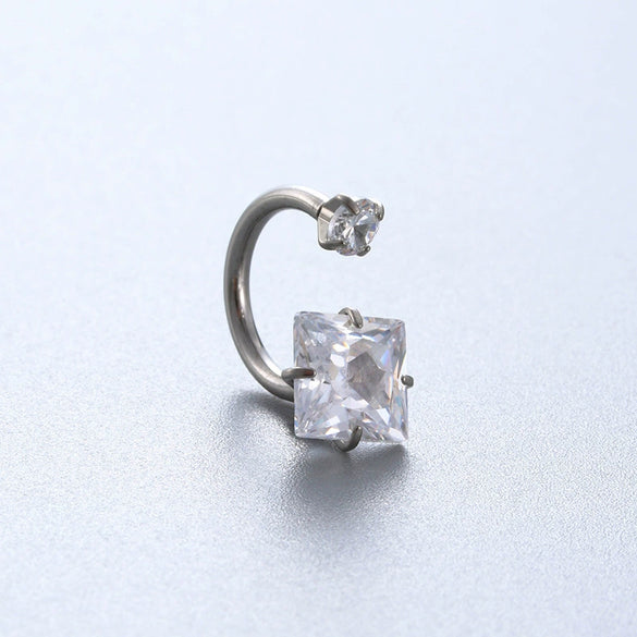 Titanium Steel Geometric Style Earrings With Zirconia