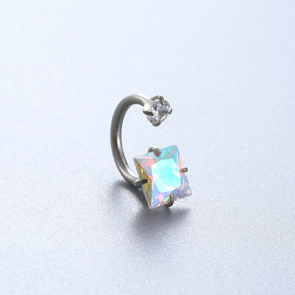 Titanium Steel Geometric Style Earrings With Zirconia