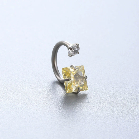 Titanium Steel Geometric Style Earrings With Zirconia