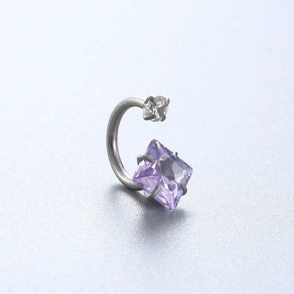 Titanium Steel Geometric Style Earrings With Zirconia