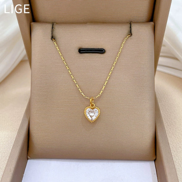 Titanium Steel Geometric Style Electroplated Cartoon Plants Flowers Necklace For Unisex