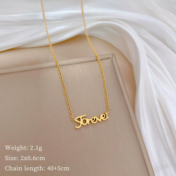 Titanium Steel Geometric Style Electroplated Necklace For Unisex