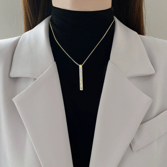 Titanium Steel Geometric Style Electroplated Necklace Unisex