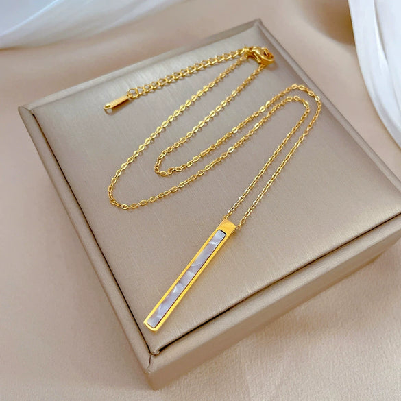 Titanium Steel Geometric Style Electroplated Necklace Unisex