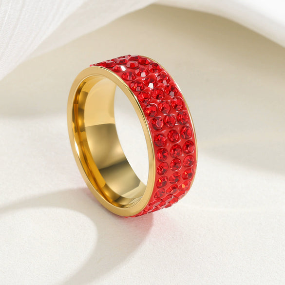Titanium Steel Geometric Style Electroplated Ring For Men And Women