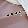 Titanium Steel Geometric Style Electroplated Shell Zircon Earrings For Women