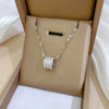 Titanium Steel Geometric Style Electroplated Threering Necklace For Women