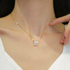 Titanium Steel Geometric Style Electroplated Threering Necklace For Women