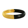 316L Stainless Steel Geometric Style Electroplated Wide Surface Elastic Snake Bone Bracelet