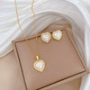 Titanium Steel Geometric Style Electroplated Women's Necklace Earrings Set